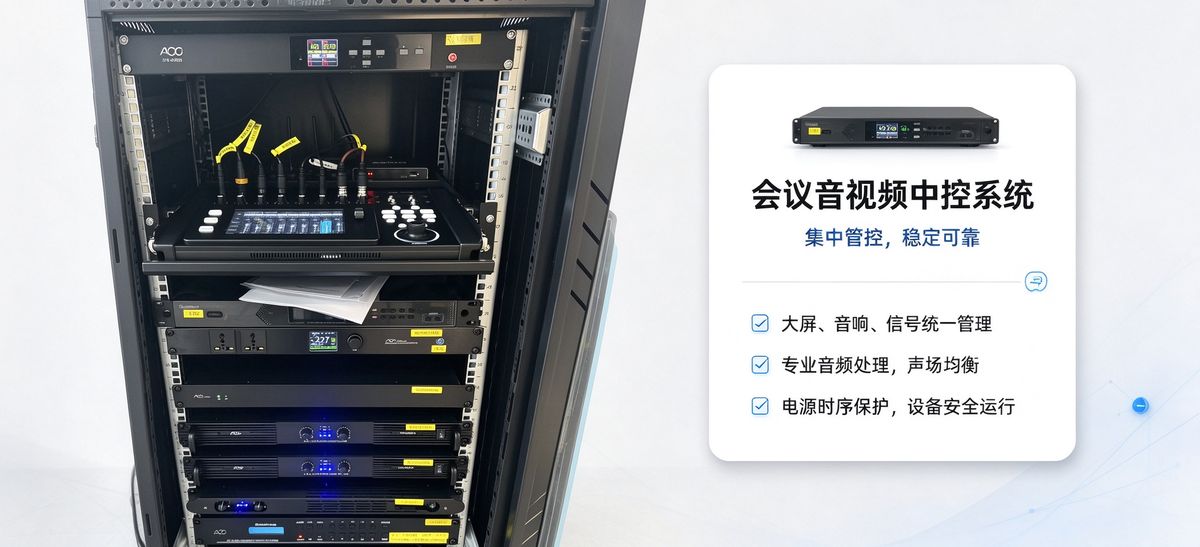 高管董事厅实景 6 — 董事会与高管接待场景：旗舰终端 + 无感扩声 + 智能中控
