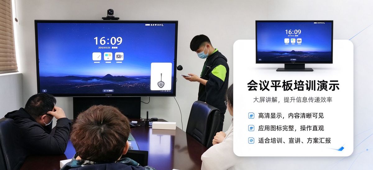 指挥调度中心实景 3 — 集团调度与应急指挥:多路视频会商 + 大屏拼接上墙